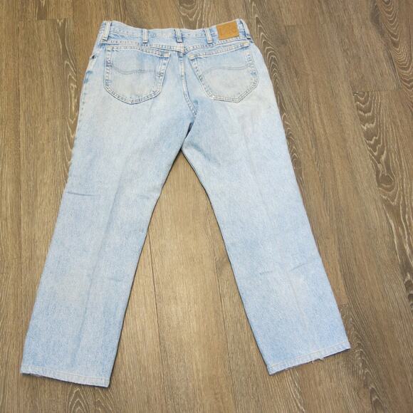 LEE Distressed Jeans 34x30-actual 32x27 Men's Stone Washed Trashed Light Blue - Picture 2 of 11